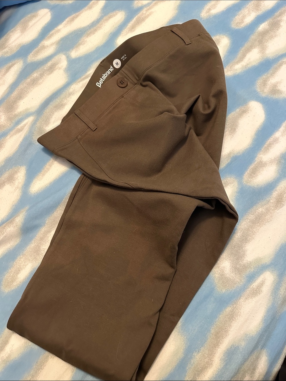 Betabrand Brown Slim Chino Pants medium